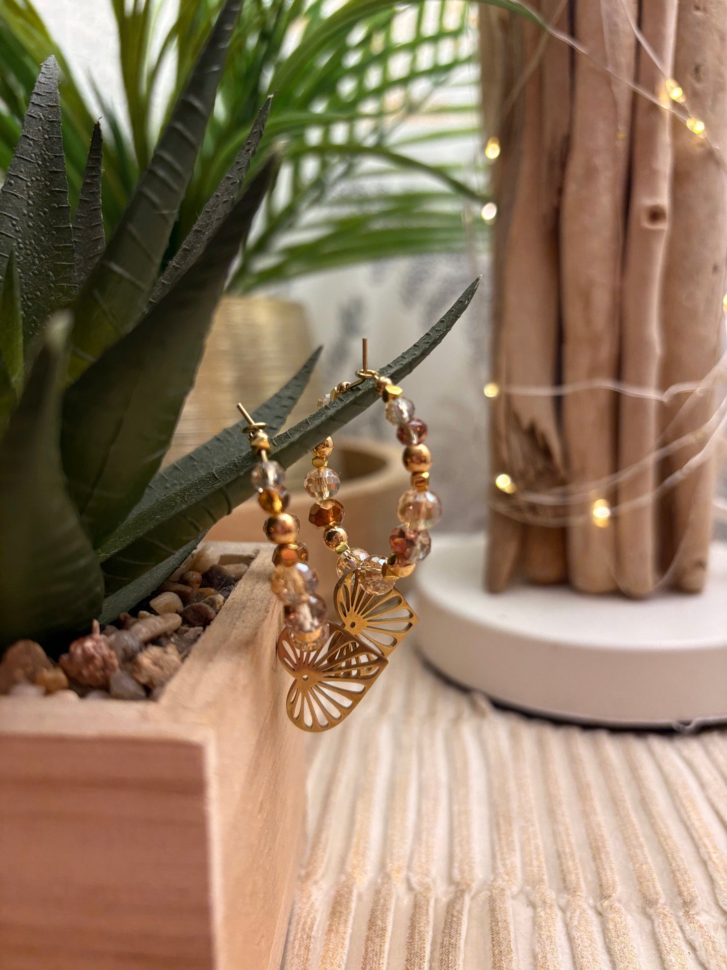 Boucles cœurs dorés