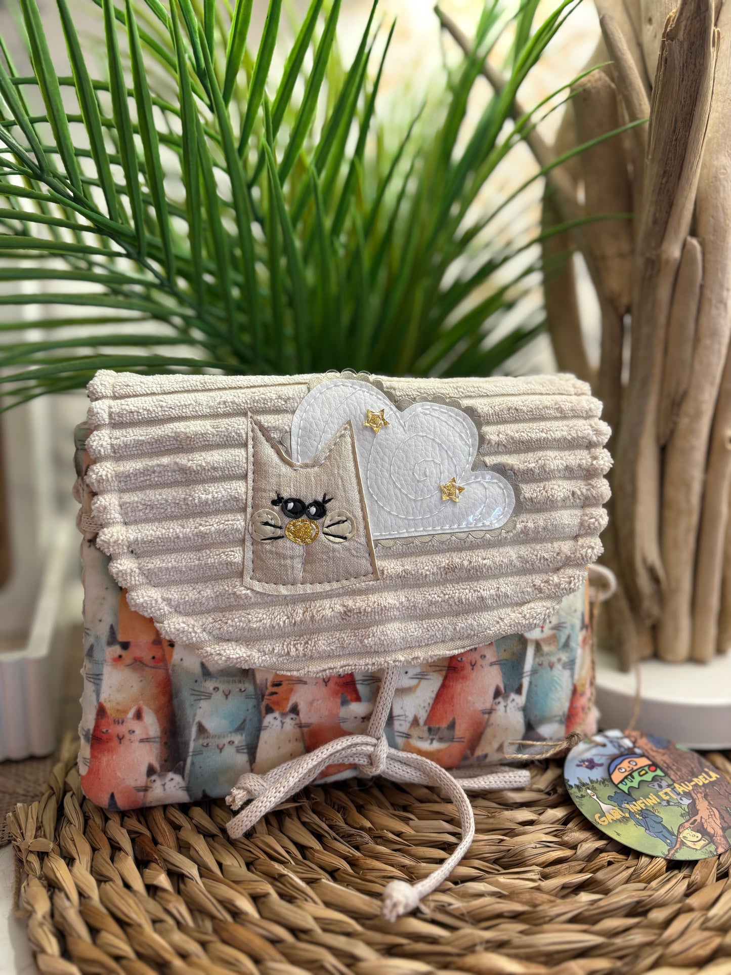 Pochette à barrettes chat