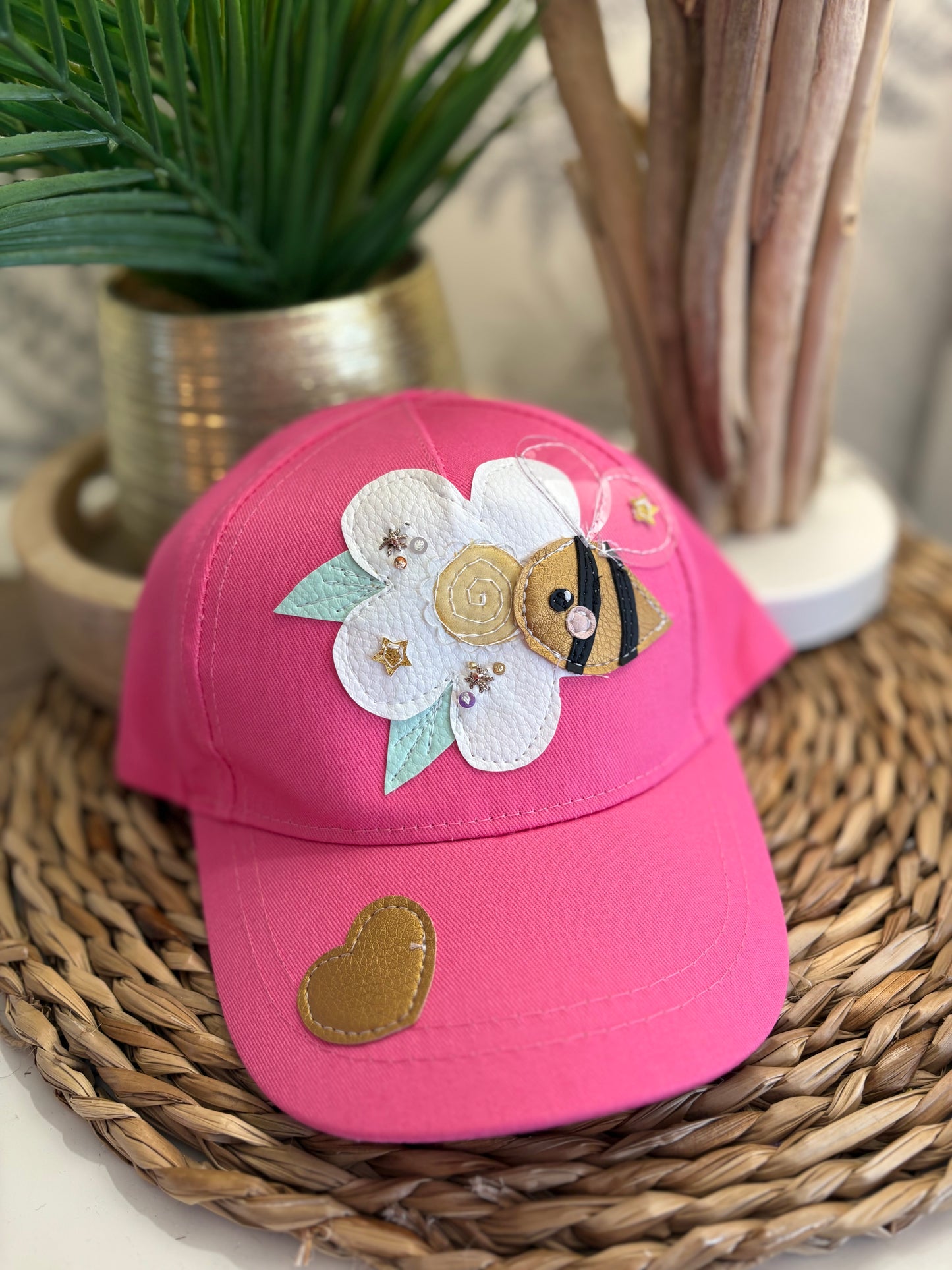 Casquette abeille perlée